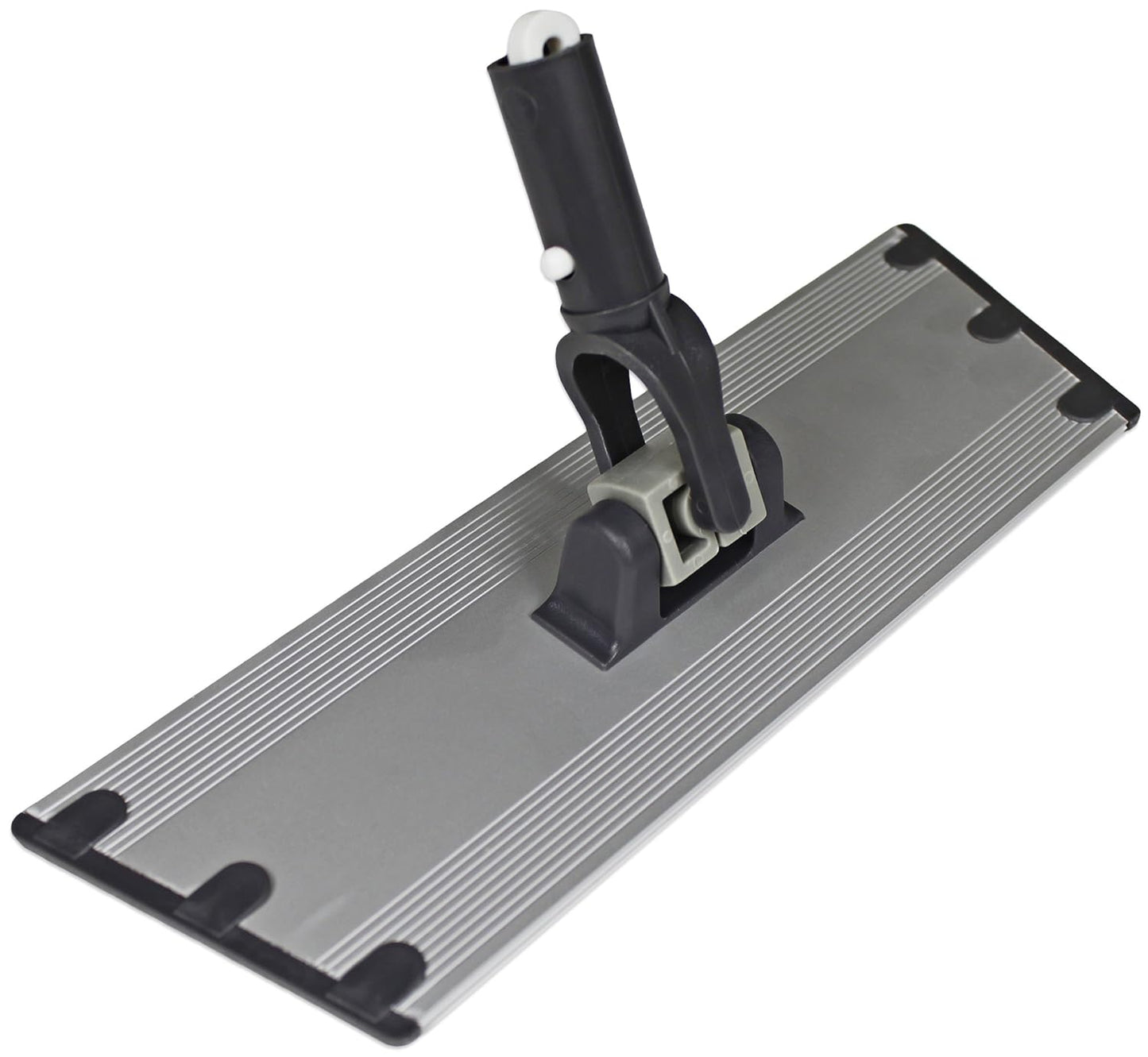 CleanAide Flat Mop Plate Frame for Microfiber Pads, Commercial-Grade Aluminum with 360° Swivel, Hook and Loop Fastening, Lightweight and Durable, Gray, Frame Only, 18 Inches