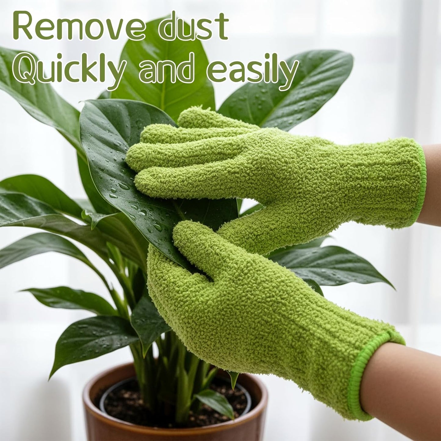 Microfiber Dusting Gloves for Plants Plant Dusting Gloves Gentle Leaf Shine & Cleaner for Houseplants Reusable Washable Cleaning Glove Mittens Indoor Mitt for Plants House Cleaning Car Blinds Lamps