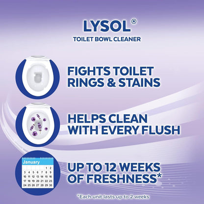 Lysol Automatic Toilet Bowl Cleaner, Lavender, (Pack of 4, 24 Count Total)