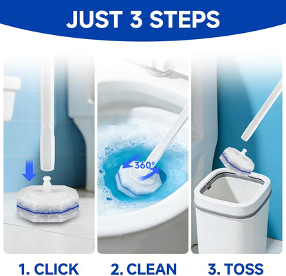 50 Count Disposable Toilet Brush,Toilet Cleaner Refills,Replacement Heads for Toilet Cleaning System,Compatible with Most Toilet Brushes（not Included Brush Rod）