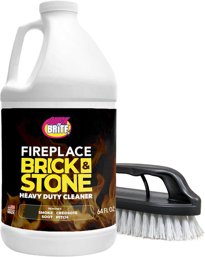 Quick 'n Brite Fireplace Gel Cleaner for Brick, Stone, Rock, Tile, and Marble, Nonabrasive Fireplace Cleaner, Made in the USA, 16 oz