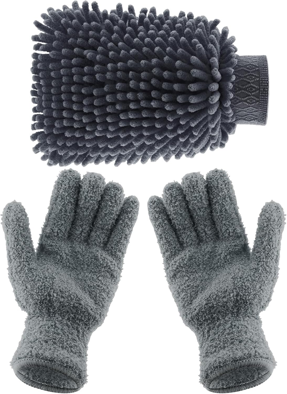 3 Pcs Microfiber Dusting Mitt Gloves Microfiber Plant Cleaning Gloves for Leaf Cleaning Plant Blinds Furniture House (Deep Pink)