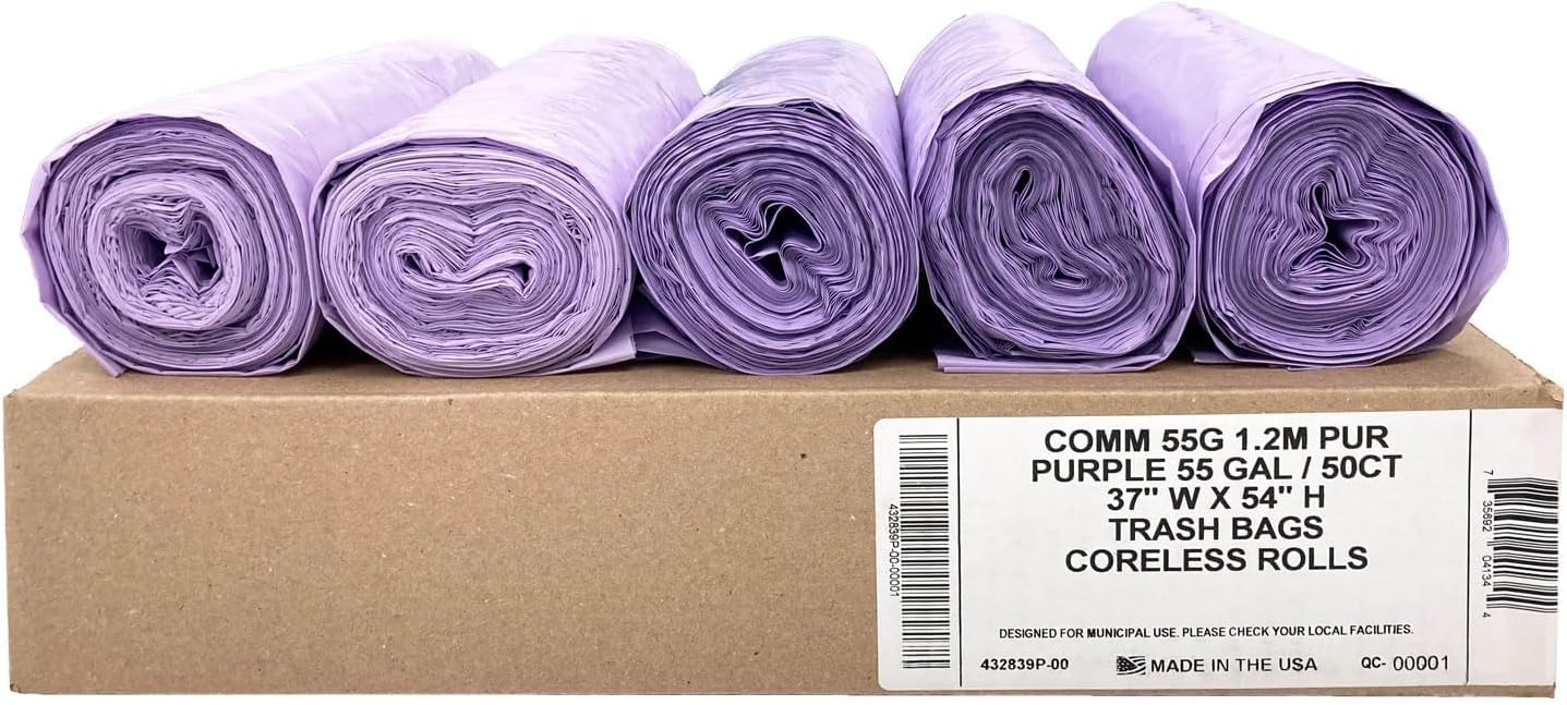 Ultrasac Heavy Duty 55 Gallon Clear Trash Bags - (Value 50 Pack) - 1.2 MIL equivalent Industrial Strength Plastic 37" x 54" for 50-55 Gal Cans -Fits Toter, Rubbermaid Brute, Carlislie Bronco etc.