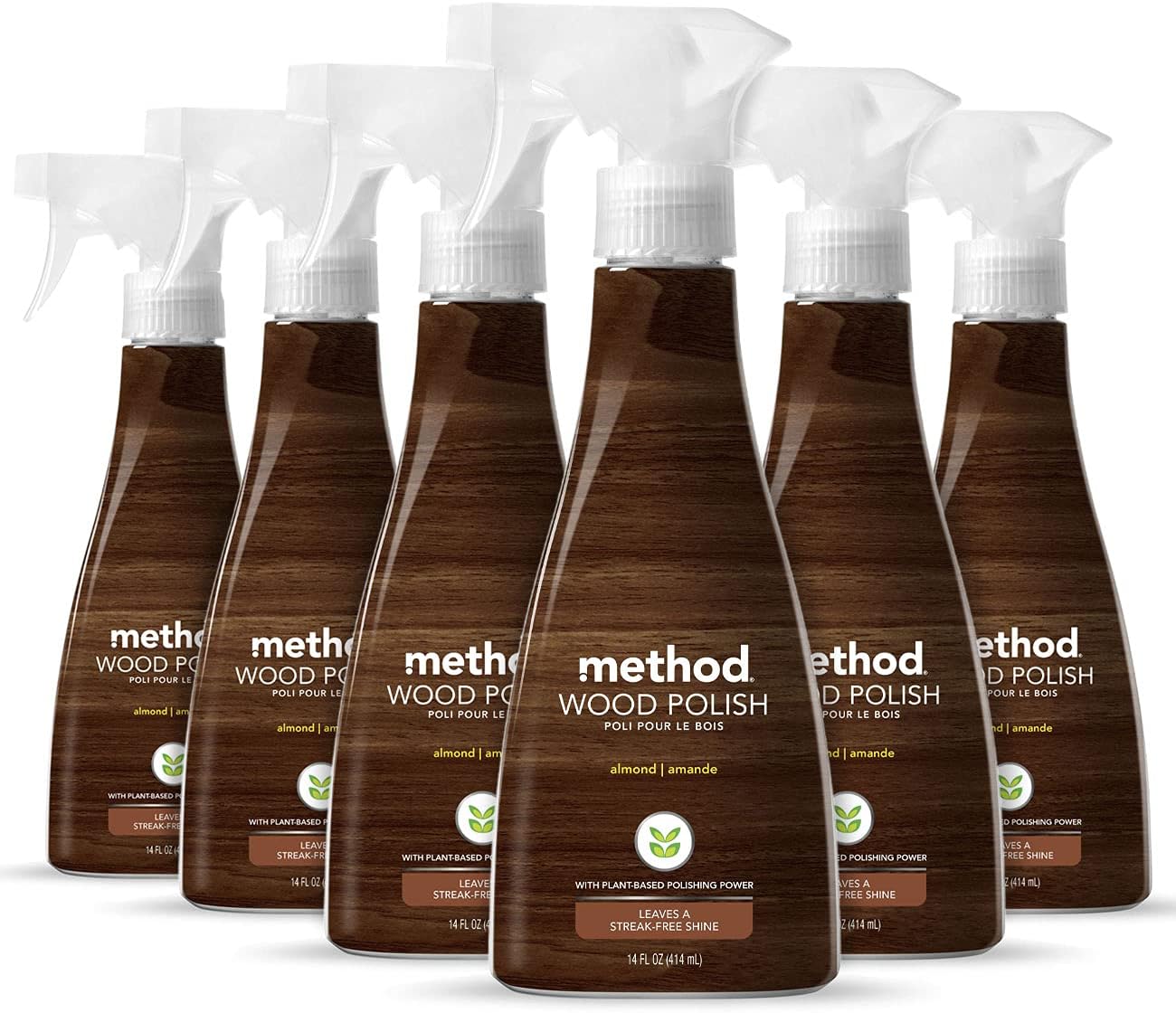 Method Daily Wood Cleaner, Almond, Cleans Shelves, Tables and Other Wooden Surfaces While Removing Dust & Grime, 28 oz Spray Bottles, (Pack of 1)