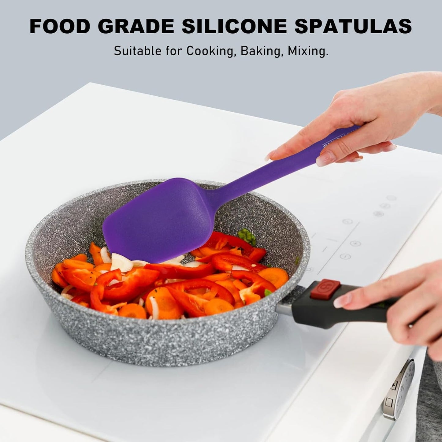 NileHome Silicone Spatula Set, 6 Pieces Food Grade Kitchen Utensils with Silicone Brush Heat Resistant Dishwasher Safe BPA-Free Rubber Spatula for Scraping, Baking, Cooking, Mixing-Forest Style