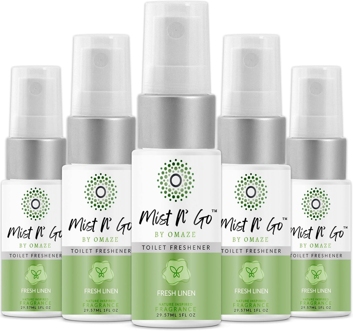 Mist N’ Go by Omaze Travel Bathroom Spray for Toilet Spray Odor Eliminator - Travel Toilet Spray for Bathroom Air Freshener Spray for Bathroom Deodorizer - Clean Mix, Travel Size (1oz x2)