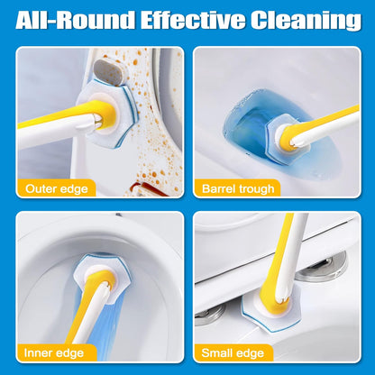 JEHONN Disposable Toilet Brush with 48 Wand Cleaner Refills, Wall Mounted Toilet Bowl Brush Holder Set, Bathroom Cleaning System for Sink Bathtub Wash Basin (Blue)