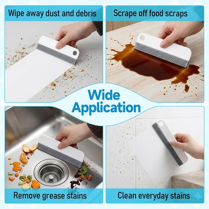 2 PCS All-Purpose Small Rubber Squeegee, Soft Silicone Squeegee for Shower Glass, Mini Kitchen Sink Squeegee, Mini Squeegees for Kitchen Countertops, Mirror, Bathroom, Glass, Car Windshield
