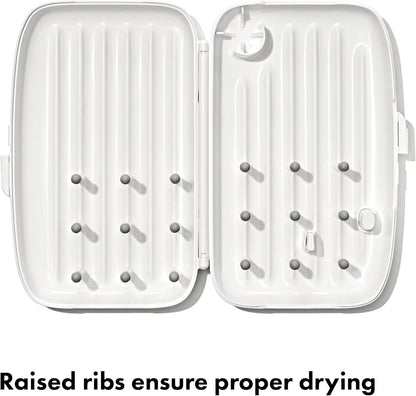 OXO Tot Travel Size Drying Rack with Bottle Brush- Gray