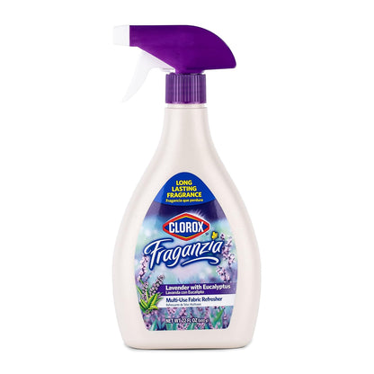 Clorox Fraganzia Refresher Spray, Lavender with Eucalyptus Scent - Multi-Use Fabric and Linen Freshener, Odor Eliminator for Home, Couches, and Soft Upholstery, 22 Fl Oz