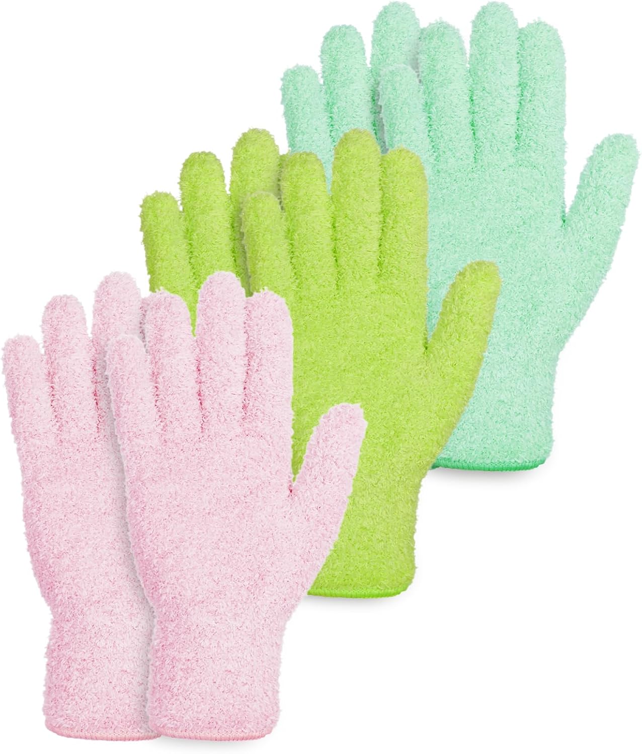 3 Pairs Microfiber Dusting Gloves for Plants, Plant Leaf Cleaning Gloves, Reusable Washable Dusting Mitts for House Plants Blinds Furniture