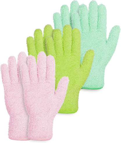 3 Pairs Microfiber Dusting Gloves for Plants, Plant Leaf Cleaning Gloves, Reusable Washable Dusting Mitts for House Plants Blinds Furniture