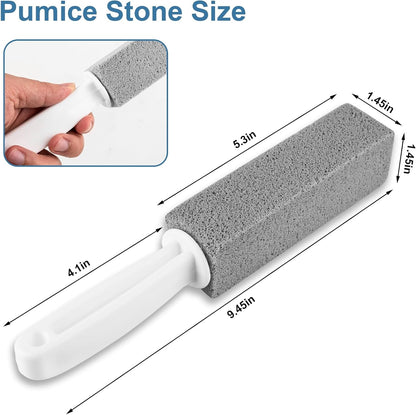 MEQHUO Toilet Pumice Stone With Handle, 5 Pack Pumice Stone Toilet Bowl Cleaner, Hard Water Toilets Ring Remover for Cleaning Toilets, Bathtubs, Stove, Grills, Swimming Pools, Sinks