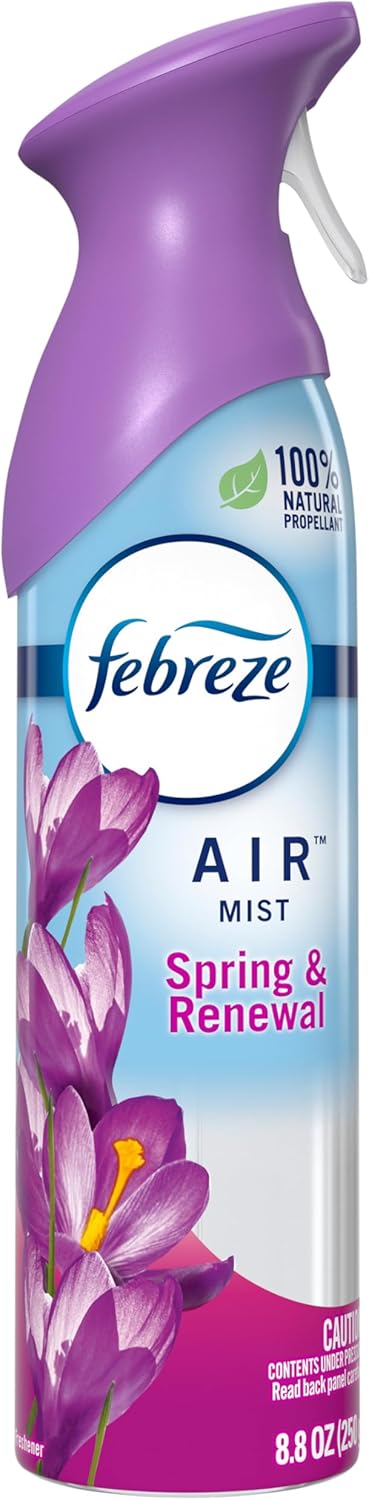 Febreze Air Mist Air Freshener Spray, Odor-Fighting Room Spray, Air Fresheners for Home and Bathroom and Kitchen, Aerosol Can, Mountain Scent, Purple, 8.8oz (Pack of 3)