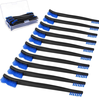 Boao 20 Packs Double-Ended Gun Cleaning Brushes 7 Inch Nylon All Purpose Cleaning Brush with Plastic Handle (White)