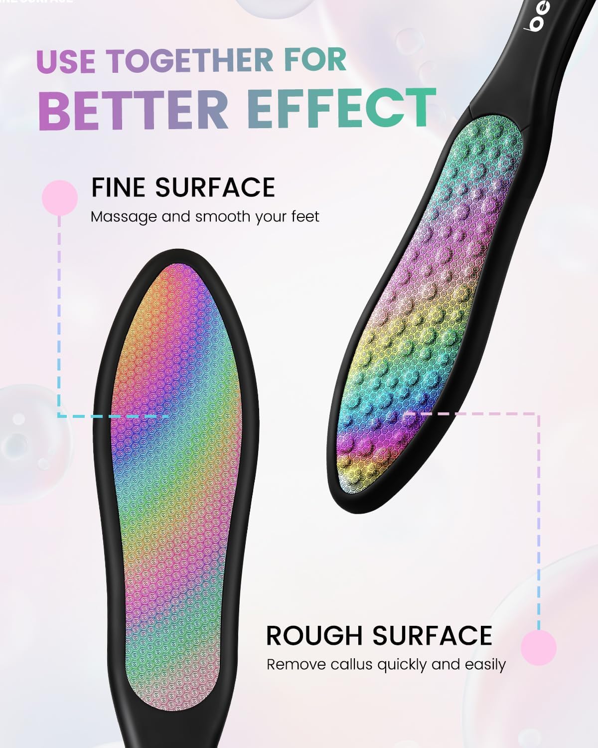 BEZOX Foot File Callus Remover, Double Sided Foot Scrubber for Dead Skin, Stainless Steel Pedicure File for Cracked Heel W/Cloth Storage Bag & Gift Box
