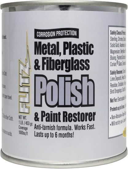 Flitz Metal Polish Paste - 1.76oz USA-Made Polish for Solid Chrome, Stainless Steel, & Aluminum - Non-Abrasive for Light Oxidation - Requires Manual Buffing - Not for Plated/Coated Surfaces (1 Pack)