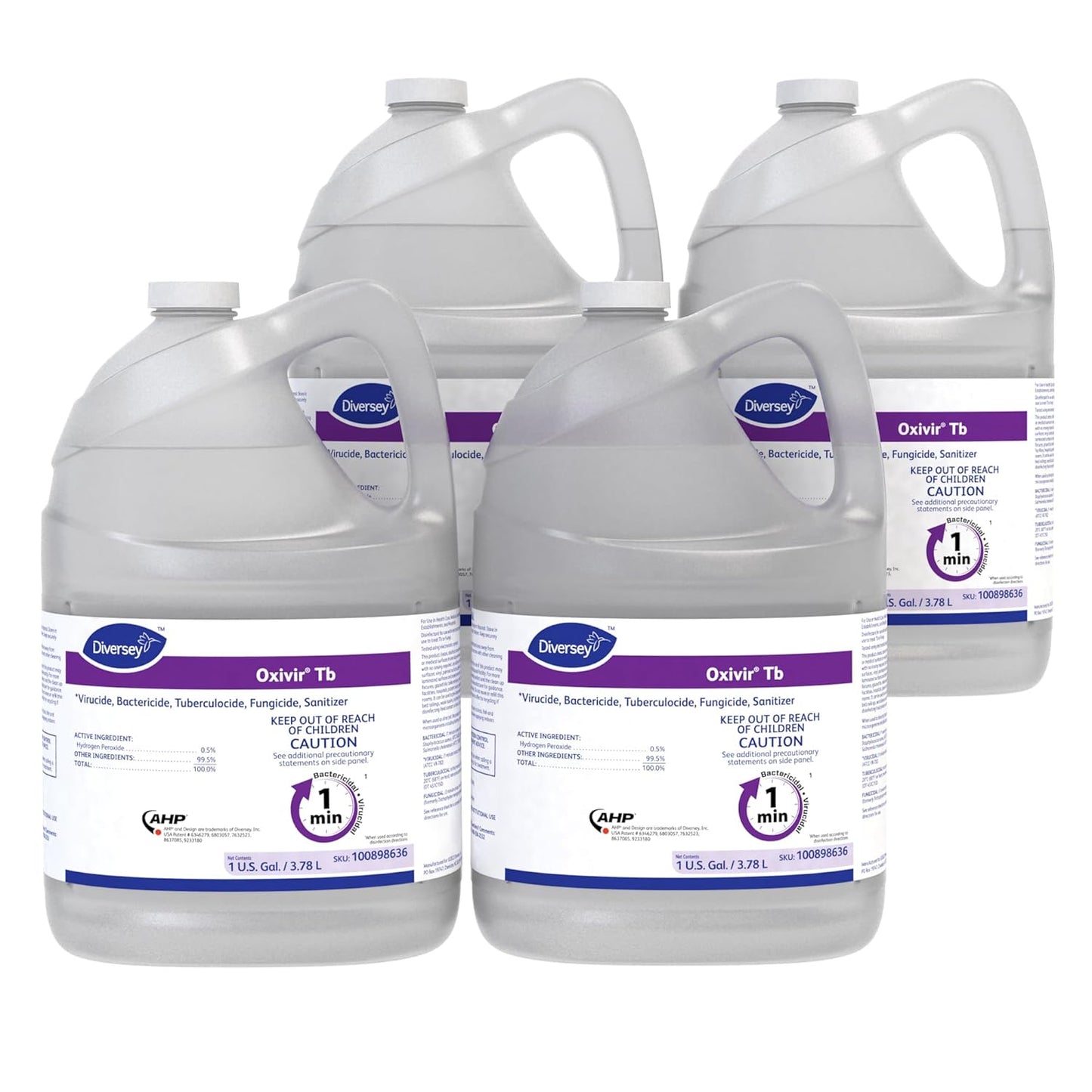 Oxivir Diversey Tb Ready-to-Use Liquid Hydrogen Peroxide Disinfectant Cleaner, Tuberculocidal Multi-Surface Cleaner, 1 Gallon