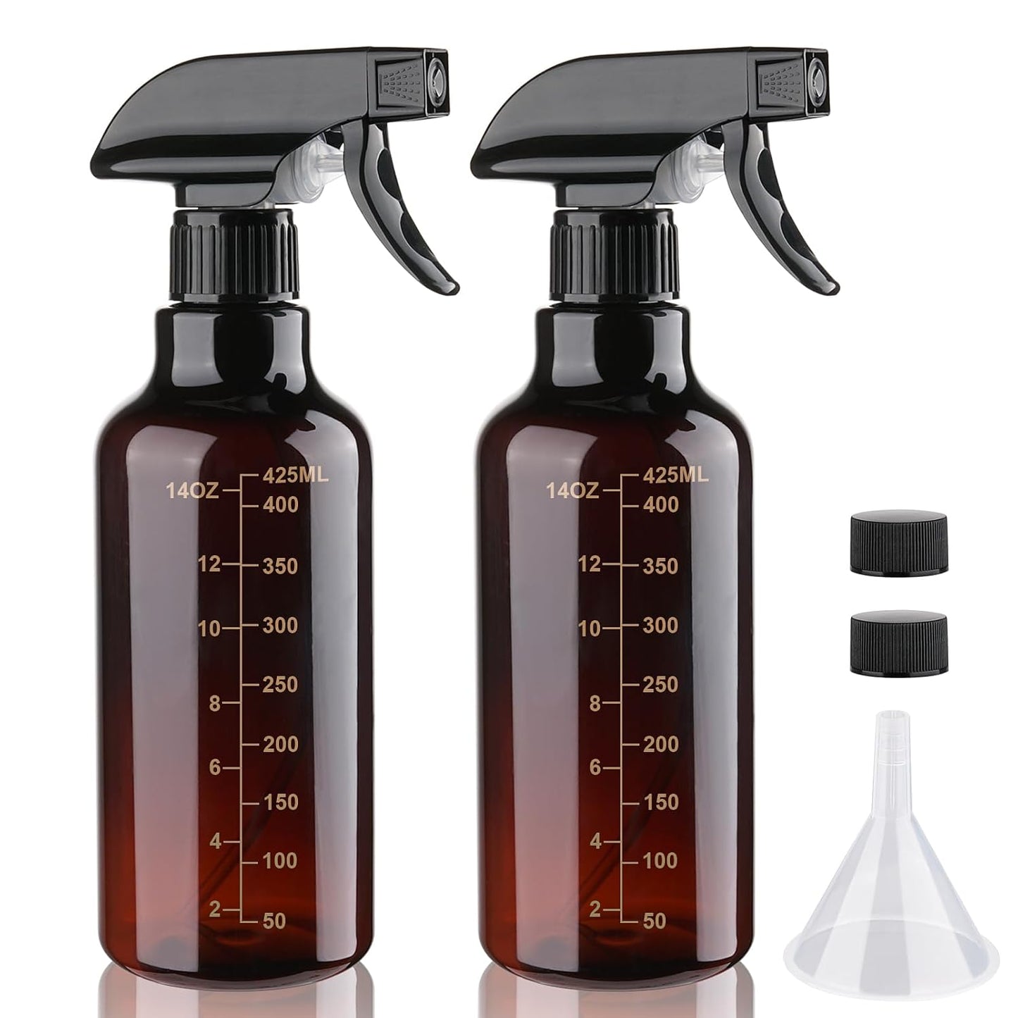 Plastic Spray Bottles Empty Spray Bottle 16.9oz/500ml 2 Pack Heavy Duty Spraying Bottles Mist/Stream Water Bottle for Cleaning Solutions, Essential Oils, Hair (Clear)