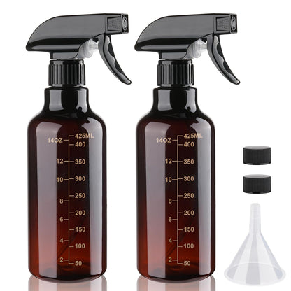 Plastic Spray Bottles Empty Spray Bottle 16.9oz/500ml 2 Pack Heavy Duty Spraying Bottles Mist/Stream Water Bottle for Cleaning Solutions, Essential Oils, Hair (Clear)