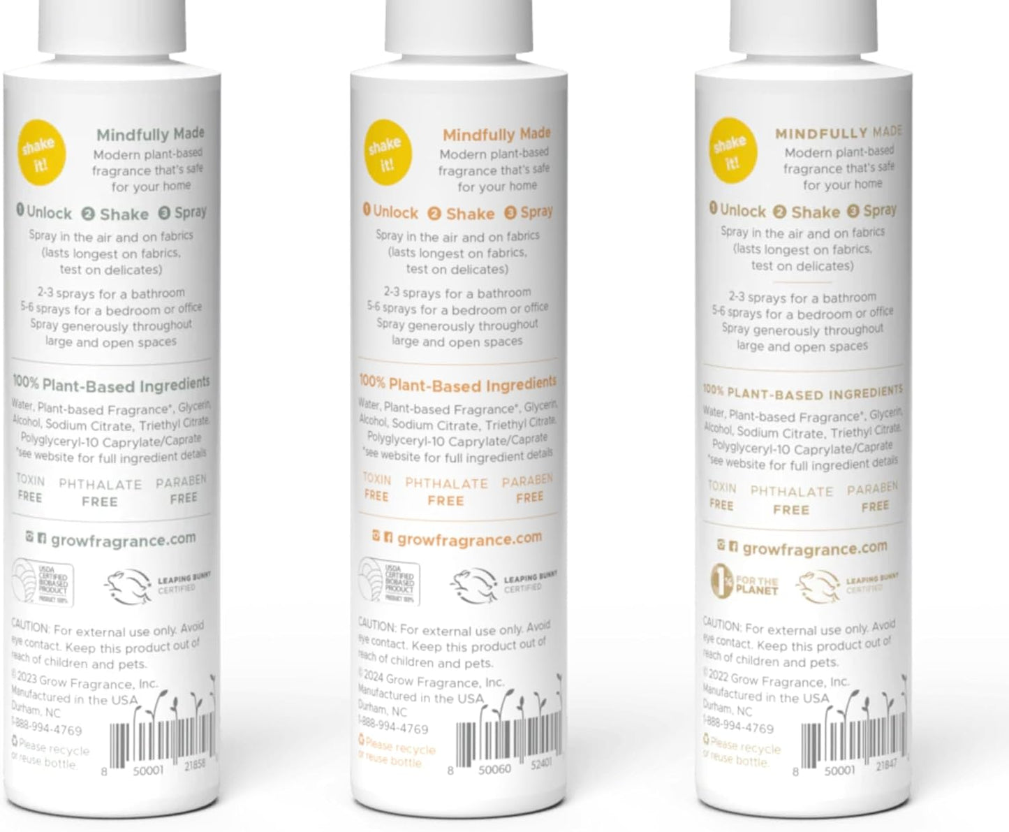 Grow Fragrance Scented Fabric and Room Air Freshener Spray - Certified Non-Toxic, 100% Plant-Based Essential Oils - 5 oz (Blondewood + Woodland Sage 2-Count)