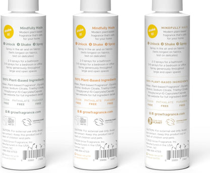 Grow Fragrance Scented Fabric and Room Air Freshener Spray - Certified Non-Toxic, 100% Plant-Based Essential Oils - 5 oz (Blondewood + Woodland Sage 2-Count)