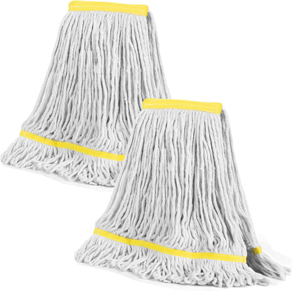 Commercial Mop Heavy Duty Industrial Cotton Mop with Long Handle,Looped-End String Wet Mops for Home,Garage,Office, Workshop, Warehouse Floor Cleaning