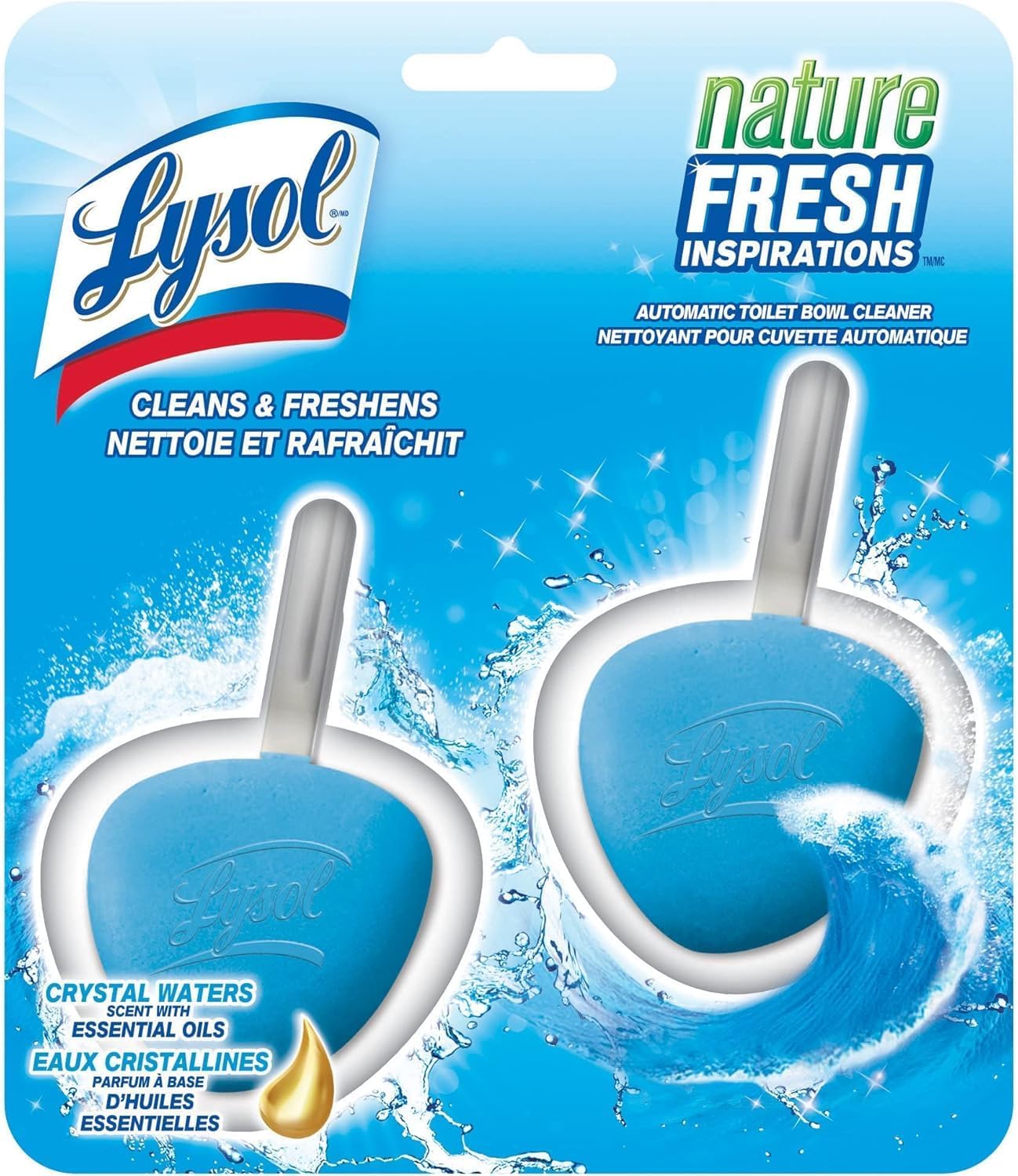 Lysol Automatic In-The-Bowl Toilet Cleaner, Cleans and Freshens Toilet Bowl, Atlantic Fresh Scent, 8 Count (Pack of 4)