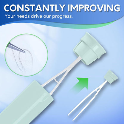 BOOMJOY Toilet Brush and Holder Set, Silicone Toilet Bowl Cleaner Brush, Bathroom Cleaning Bowl Kit with Tweezers, Bathroom Accessories with Aluminum Handle - White