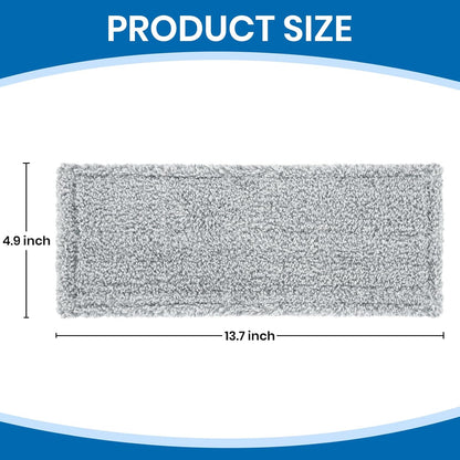 3 Pack Microfiber Mop Pads, Replacement Mop Cleaning Pads for Mop Bucket Set (ASIN:B0D7HCH1KS), Pack of 3 Refills 13inch - Grey