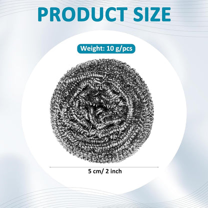 Reallnaive 200 Pcs Stainless Steel Wool Scrubber Bulk Steel Wool Sponges Pack Metal Dishwashing Wire Scouring Pads Heavy Duty Clean Dish Pot Pan and Oven for Cleaning Kitchen Bathrooms and More