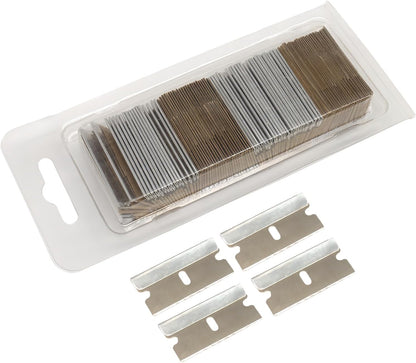 100Pcs Single Edge Razor Blades 1.5 inch for Standard Scraper Tool,Razor Blade Scraper Refill Stainless Steel Razor Blades for Removing Paint,Decal and Stickers