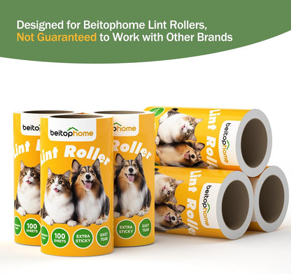 Extra Sticky Lint Roller for Pet Hair, 600 Sheets with 2 Reinforced Handles, Heavy Duty Lint Roller for Clothes, Couch, Furniture & Car