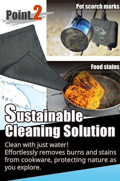 Ultralight 1/2oz Scrubber 316L Stainless Steel Cloth Heat Resistant 1200℉ Ultra-Durability Quick-Drying & Sterilization Backpacking Camp Hiking Trekking