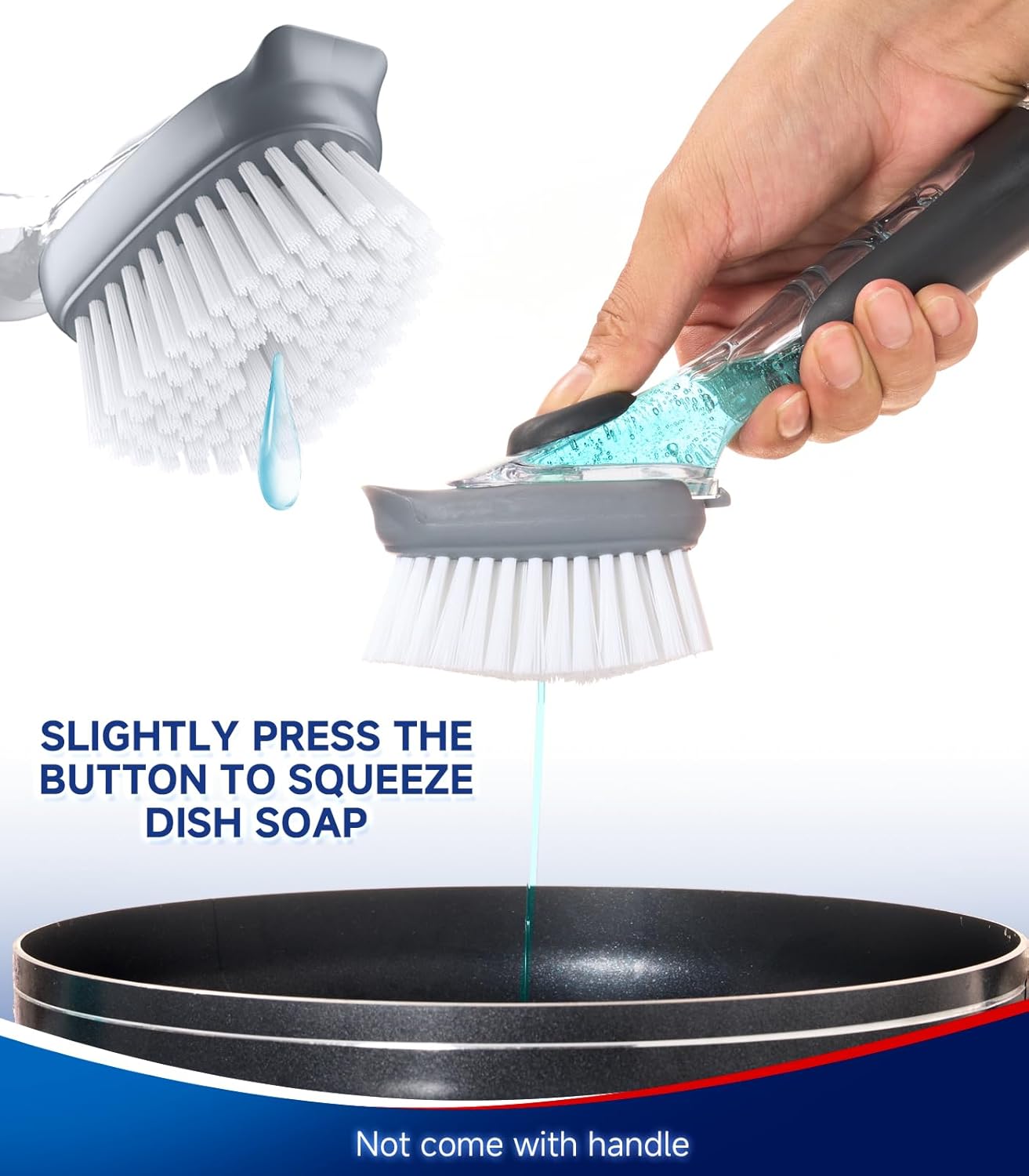Dish Brush Refills Head for OXO - 4 Pack Dish Brush Cleaning Soap Dispensing Head Replacement for Scrubber, Kitchen Dish Brush Replacement Head for OXO Dish Brush Refill Head