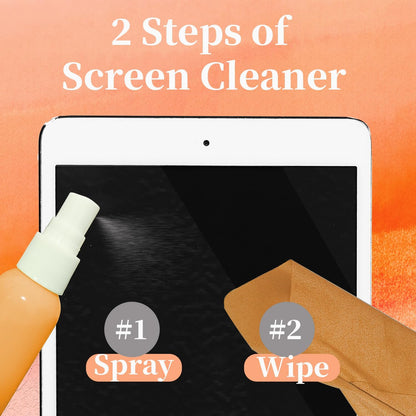 4-Pack Screen Cleaner Spray and 2 Pcs Microfiber Cloth Kit - for LCD, Laptop, PC, MacBook, iPhone, iPad, Computer Monitor, TV, Phone, Tablet, Touchscreen, Eyeglass Lens, and Car Display
