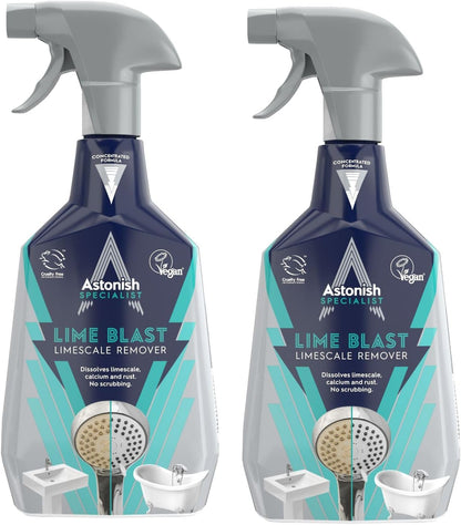 Astonish Specialist Ultimate Limescale Remover Cool Eucalyptus - No Scrub Cleaner Tackles Hard Water, Limescale, Rust & Calcium - Cruelty Free Bathroom & Kitchen Cleaning Solution, 750ml Spray Bottle