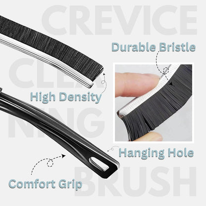 CrafTreat Hard Bristle Crevice Cleaning Brush – 6 Pack (Black) – Gap Scrub Brushes for Kitchen, Bathroom, Window Tracks, Grout, Car & Tight Spaces – Household Cleaning Tool