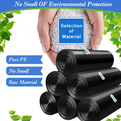 Hommaly 2 Gallon (1.8-2 Gal)120 pcs Small Clear Trash Bags, Strong 1.8 Gallon Garbage Bags, Bathroom Trash Can Bin Liners Unscented, Mini Plastic Bags for Office, Waste Basket Liner,Fit 6,7,8 Liters