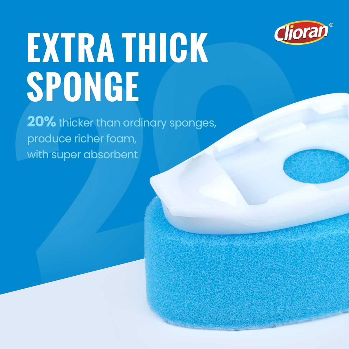 Leak Proof Dishwand Refills with Scrub Dots,Non Scratch Sponge Heads for Dish Wand,20% Thicker Heavy-Duty Scrubber Replacement,Fits Most Handles,Works with All Dish Soaps,Ideal for Kitchen
