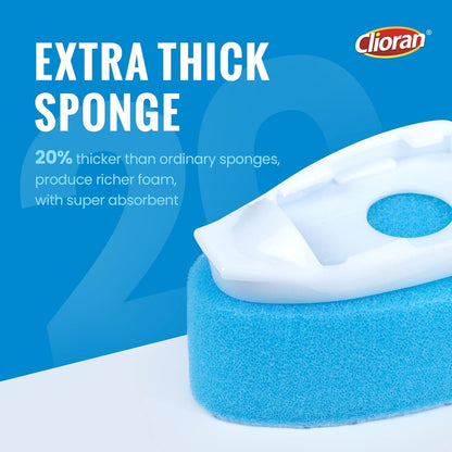 Leak Proof Dishwand Refills with Scrub Dots,Non Scratch Sponge Heads for Dish Wand,20% Thicker Heavy-Duty Scrubber Replacement,Fits Most Handles,Works with All Dish Soaps,Ideal for Kitchen