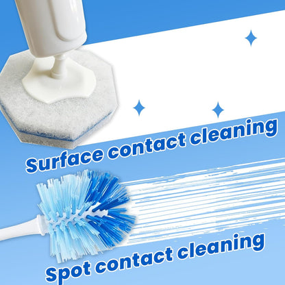 40 Disposable Toilet Brush Refills Srubber Pads, Wall Mounted Toilet Bowl Holder Set Toilet Cleaning System Starter Kit, Scrubbing Toilet Wand Pads