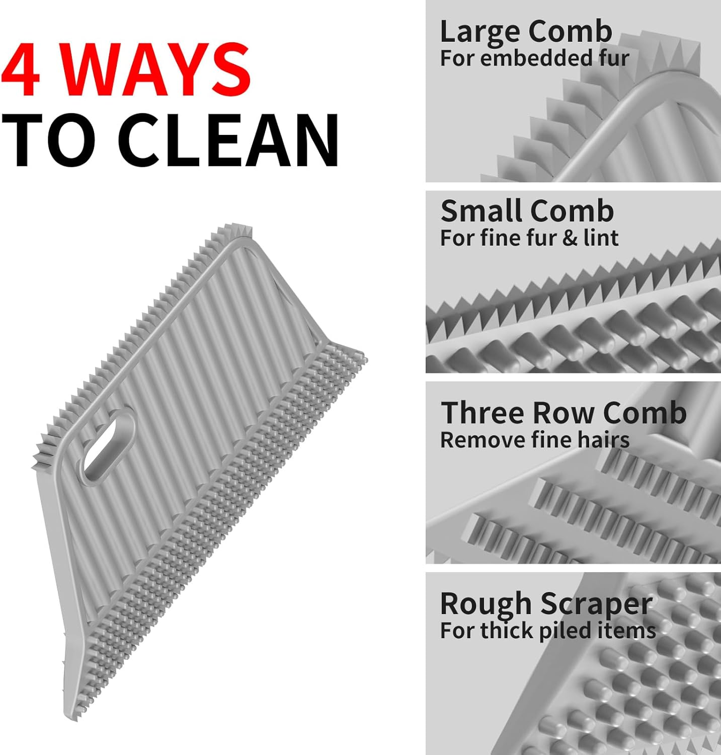 SOCCSO Carpet Rake for Pet Hair Removal (3 Pack),Dog Cat Fur Remover Rubber Broom,Carpet Rake - 60" Long Handle Lint Shaver Cleaner Tools,Scraper Brush for Carpet,Rug,Car Mat,Couch,Pet Bed,Furniture