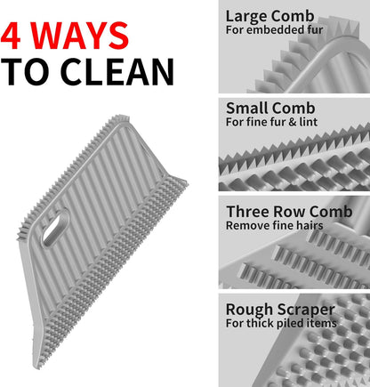 SOCCSO Carpet Rake for Pet Hair Removal (3 Pack),Dog Cat Fur Remover Rubber Broom,Carpet Rake - 60" Long Handle Lint Shaver Cleaner Tools,Scraper Brush for Carpet,Rug,Car Mat,Couch,Pet Bed,Furniture