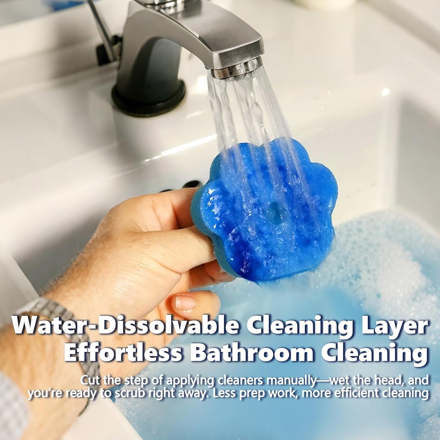 2 Pack Disposable Toilet Bowl Cleaner Wand and Holder Set, Toilet Brush Disposable with 48 Cleaner Refills Extended Handle for Toilet Bowl Cleaners Disposable, Bathroom Cleaning, Bathtub