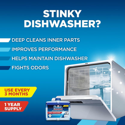 Finish Ultimate Quantum Deep Clean Bundle - Ultimate Dishwasher Detergent Pods (62ct), Jet Dry Rinse Aid (23oz) for Residue & Hard Water, Dishwasher Cleaner (8.45oz) For Grease & Limescale