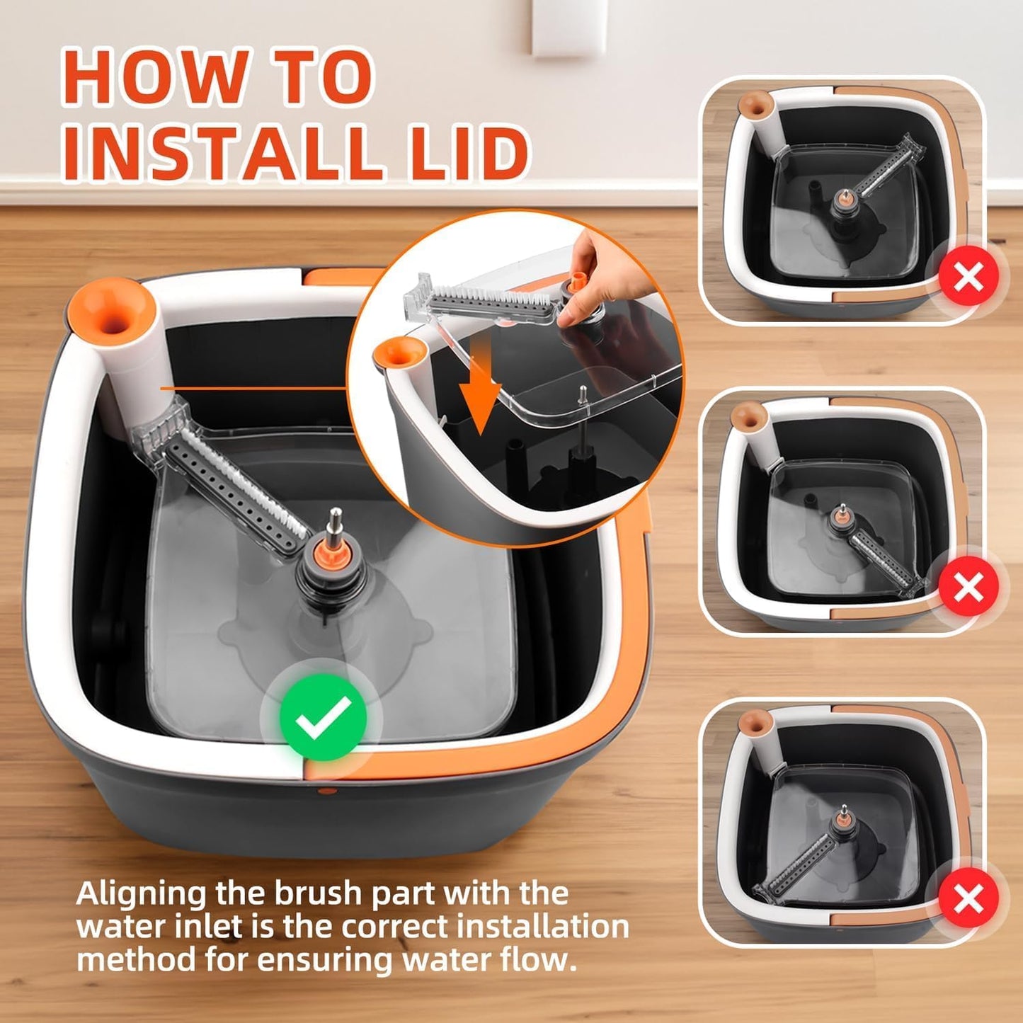Upgraded Spin Mop and Bucket System Set, Self Separate Clean and Dirty Water, Foldable Square Standing Mop Head with Microfiber Mop Pads, Detachable Bucket (White+Blue, Mop Set with 6PC Pads)
