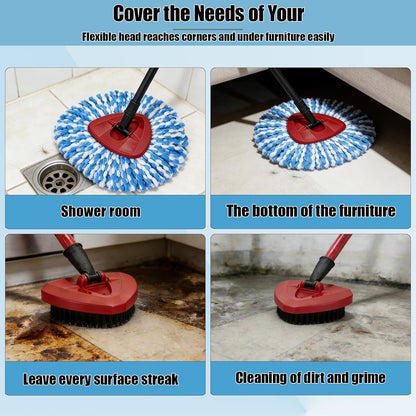 4PCS Mop Head Replacement Compatiable with Ocedar with Fit for RinseClean 2-Tank System,Spin Mop Heads,Perfect for deep Cleaning Hard-to-Reach Hidden Corners in bathrooms,Living Rooms and More