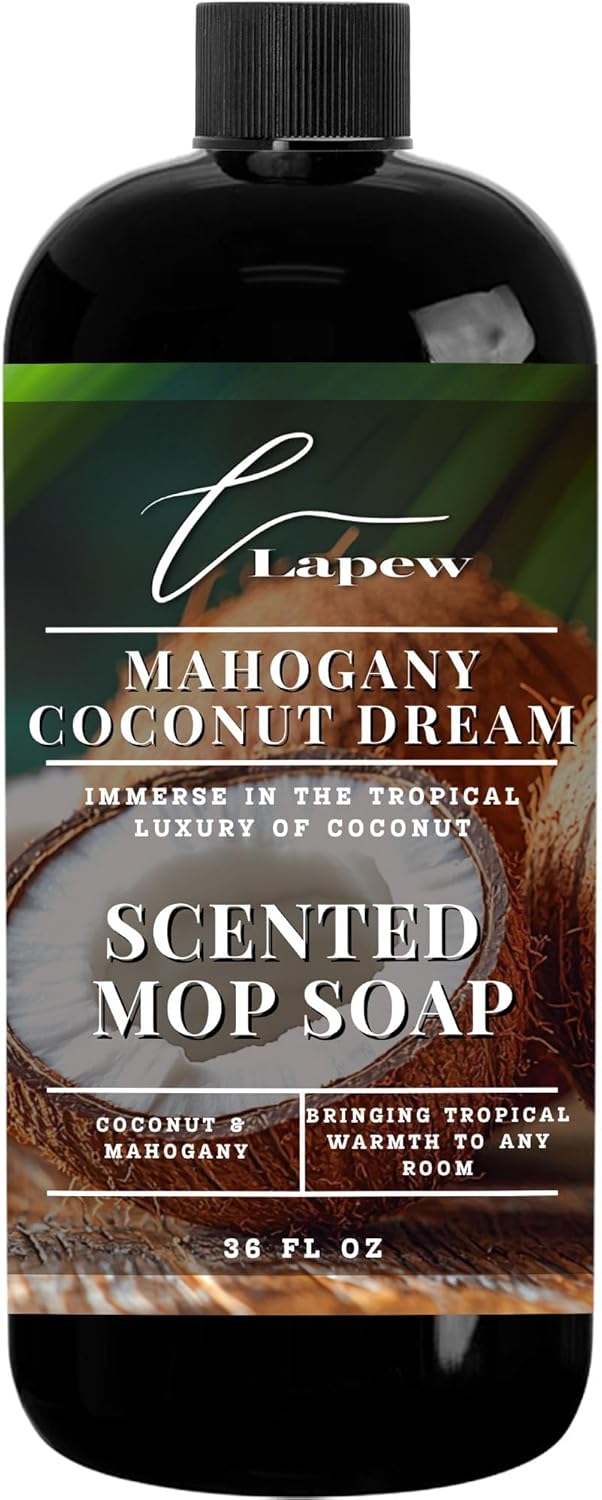 Lapew Santal Scented Mop Soap - Luxury Floor Cleaner Concentrate for Mopping Tile, Laminate, Vinyl & Hardwood | Streak-Free, Low-Foam | 36 oz - Colors B