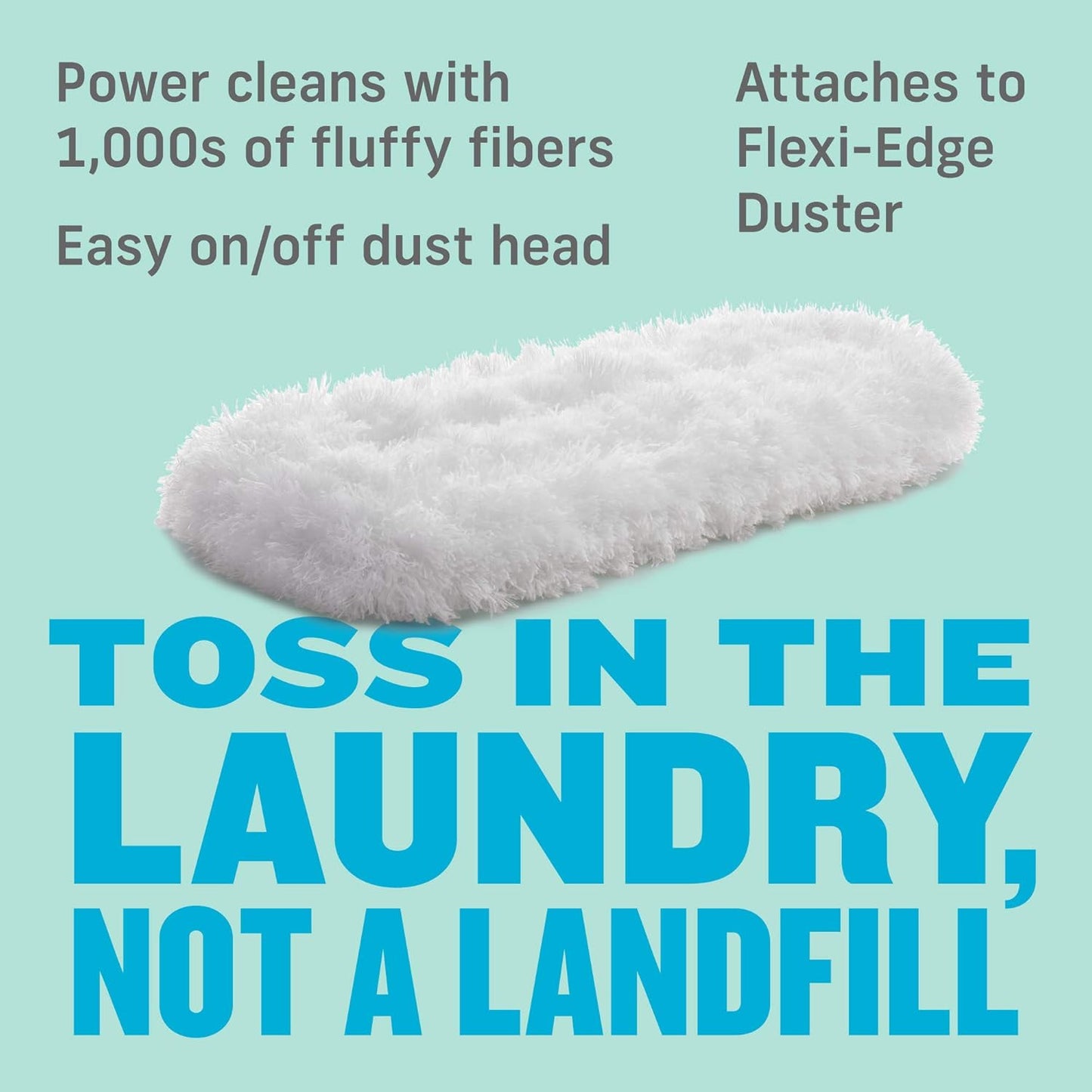 E-Cloth Flexi-Edge Floor & Wall Duster Head - Reusable Microfiber Dust Mop Replacement for Floor Cleaning, Traps Dust, Pet Hair & Debris, Washable, Hardwood, Tile, Wood, & Laminate - 1 Pack